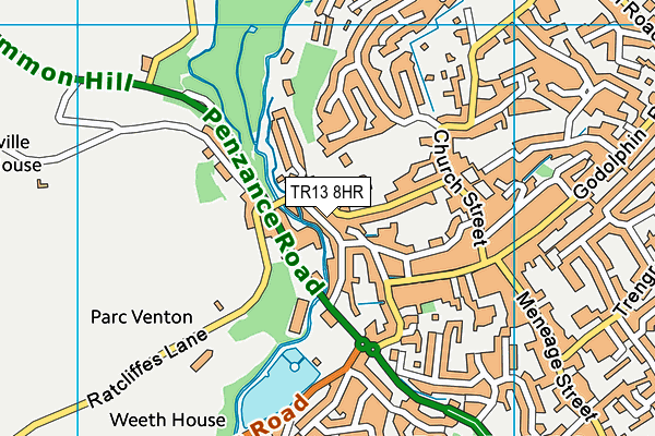 TR13 8HR map - OS VectorMap District (Ordnance Survey)