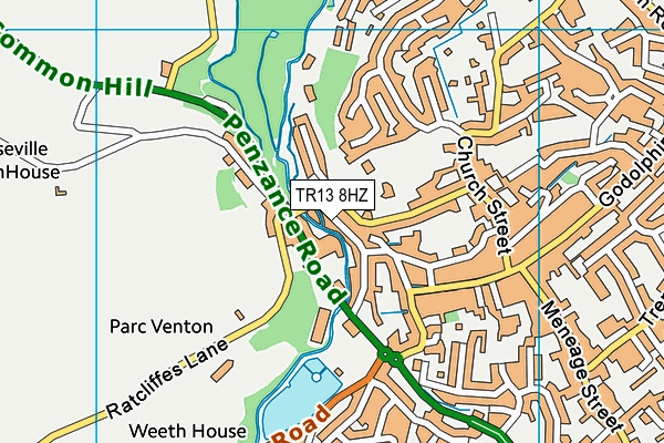 TR13 8HZ map - OS VectorMap District (Ordnance Survey)