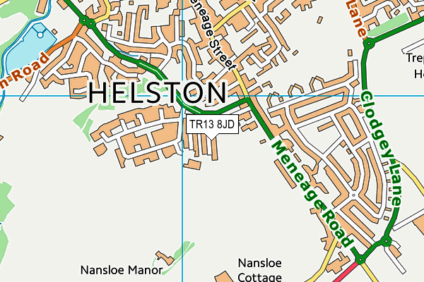 TR13 8JD map - OS VectorMap District (Ordnance Survey)