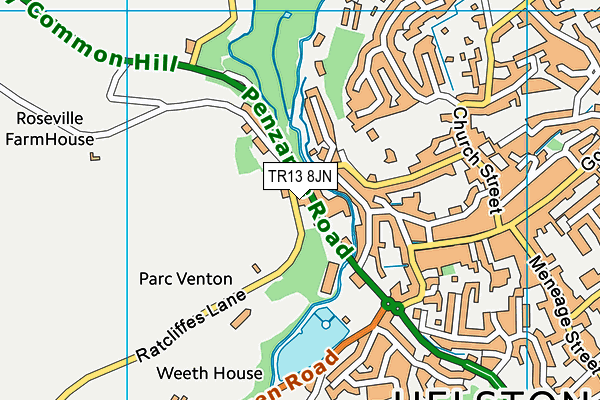 TR13 8JN map - OS VectorMap District (Ordnance Survey)