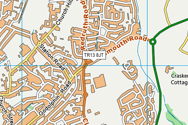 TR13 8JT map - OS VectorMap District (Ordnance Survey)