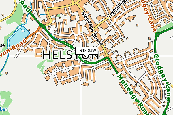 TR13 8JW map - OS VectorMap District (Ordnance Survey)