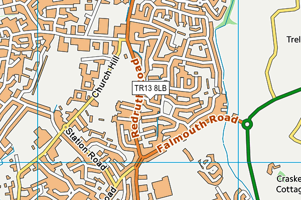 TR13 8LB map - OS VectorMap District (Ordnance Survey)