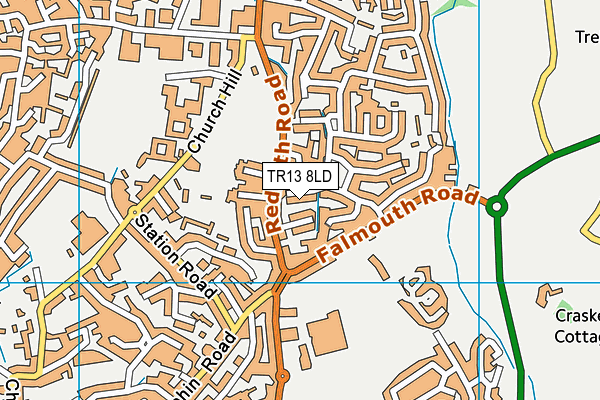 TR13 8LD map - OS VectorMap District (Ordnance Survey)