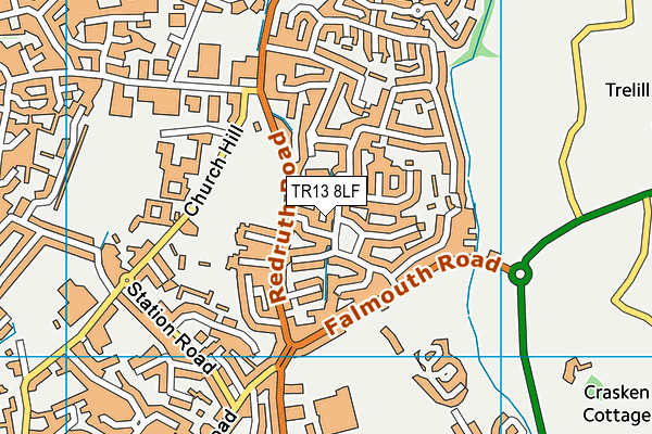 TR13 8LF map - OS VectorMap District (Ordnance Survey)