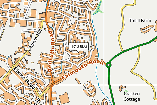 TR13 8LG map - OS VectorMap District (Ordnance Survey)