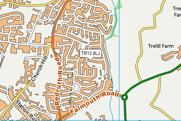 TR13 8LJ map - OS VectorMap District (Ordnance Survey)