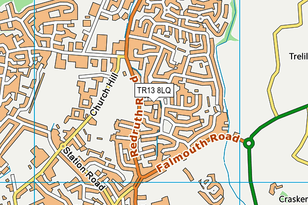 TR13 8LQ map - OS VectorMap District (Ordnance Survey)