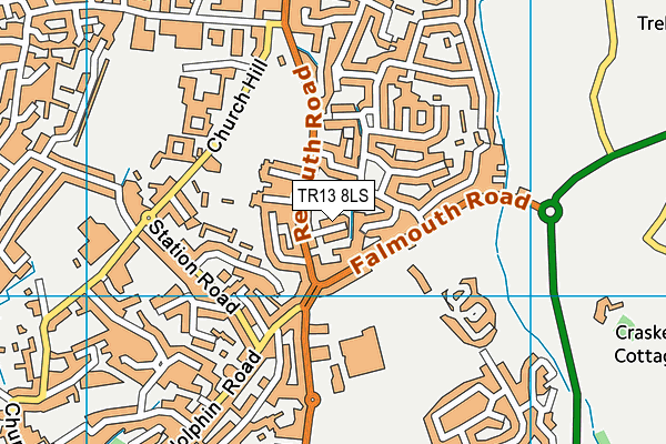 TR13 8LS map - OS VectorMap District (Ordnance Survey)