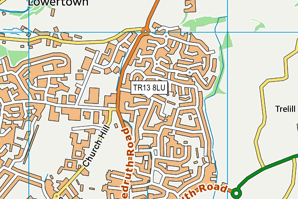 TR13 8LU map - OS VectorMap District (Ordnance Survey)