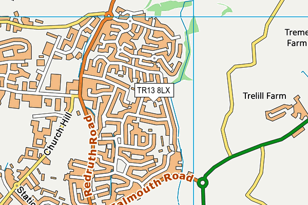 TR13 8LX map - OS VectorMap District (Ordnance Survey)