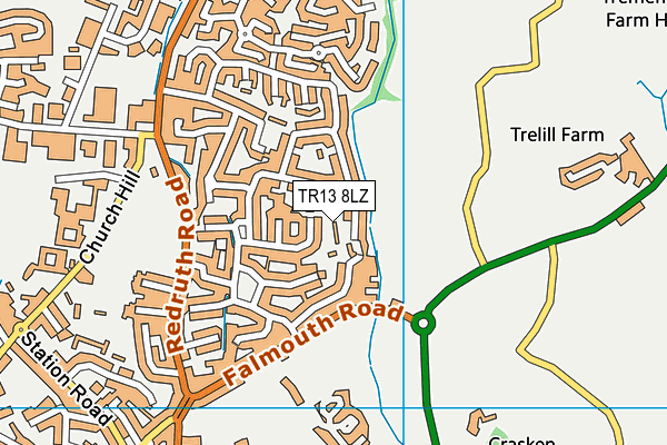 TR13 8LZ map - OS VectorMap District (Ordnance Survey)