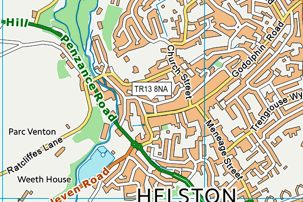 TR13 8NA map - OS VectorMap District (Ordnance Survey)