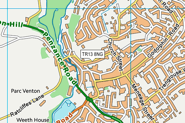 TR13 8NG map - OS VectorMap District (Ordnance Survey)