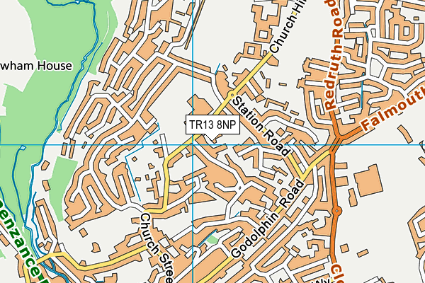 TR13 8NP map - OS VectorMap District (Ordnance Survey)