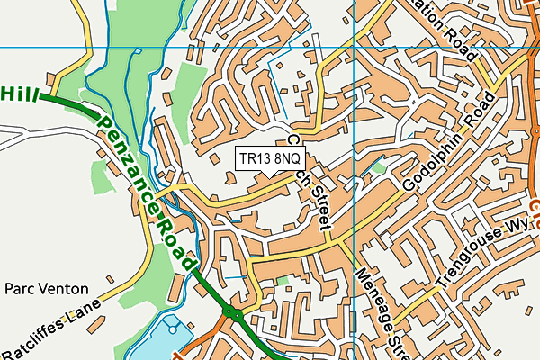 TR13 8NQ map - OS VectorMap District (Ordnance Survey)