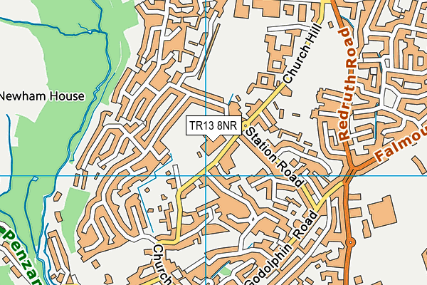 Helston Community College (Closed) map (TR13 8NR) - OS VectorMap District (Ordnance Survey)