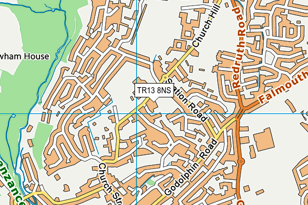 TR13 8NS map - OS VectorMap District (Ordnance Survey)