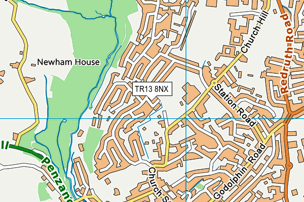 TR13 8NX map - OS VectorMap District (Ordnance Survey)