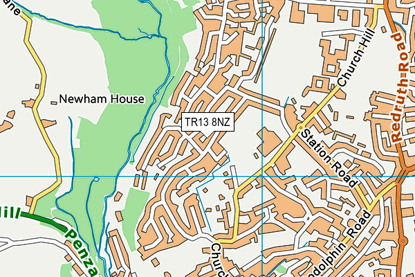 TR13 8NZ map - OS VectorMap District (Ordnance Survey)