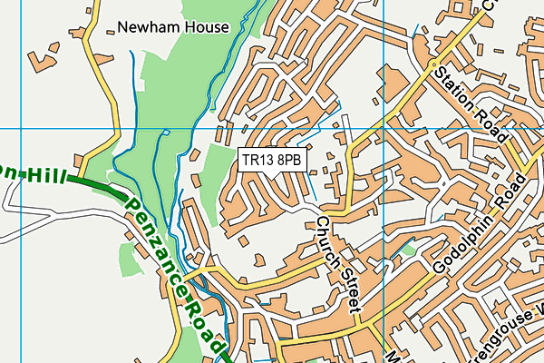 TR13 8PB map - OS VectorMap District (Ordnance Survey)