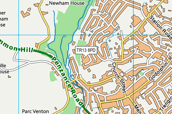 TR13 8PD map - OS VectorMap District (Ordnance Survey)