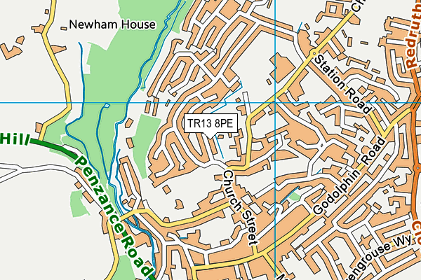 TR13 8PE map - OS VectorMap District (Ordnance Survey)