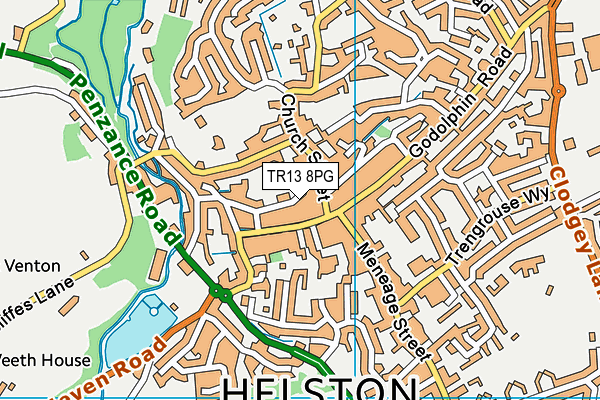 TR13 8PG map - OS VectorMap District (Ordnance Survey)