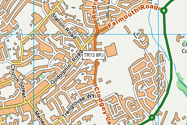 TR13 8PJ map - OS VectorMap District (Ordnance Survey)