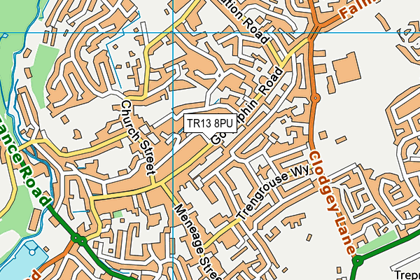 TR13 8PU map - OS VectorMap District (Ordnance Survey)