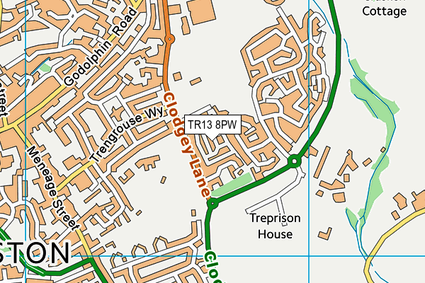 TR13 8PW map - OS VectorMap District (Ordnance Survey)