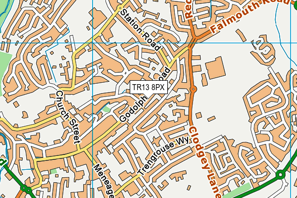 TR13 8PX map - OS VectorMap District (Ordnance Survey)