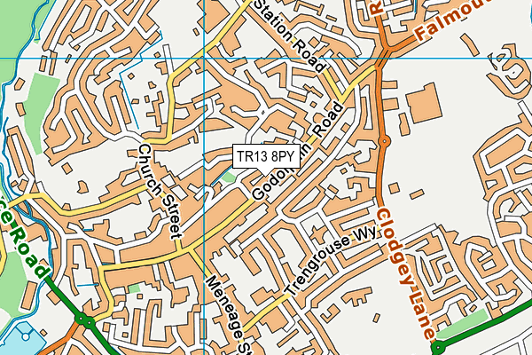 TR13 8PY map - OS VectorMap District (Ordnance Survey)