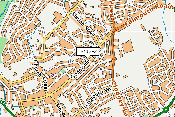 TR13 8PZ map - OS VectorMap District (Ordnance Survey)