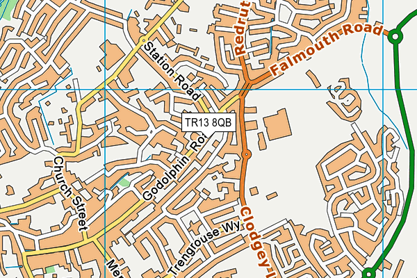 TR13 8QB map - OS VectorMap District (Ordnance Survey)