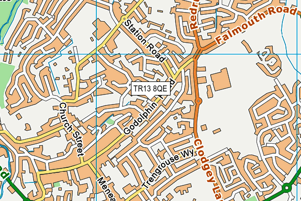 TR13 8QE map - OS VectorMap District (Ordnance Survey)