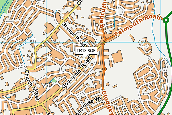 TR13 8QF map - OS VectorMap District (Ordnance Survey)