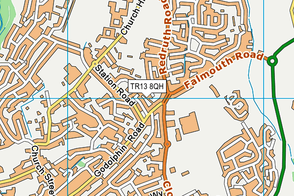 TR13 8QH map - OS VectorMap District (Ordnance Survey)
