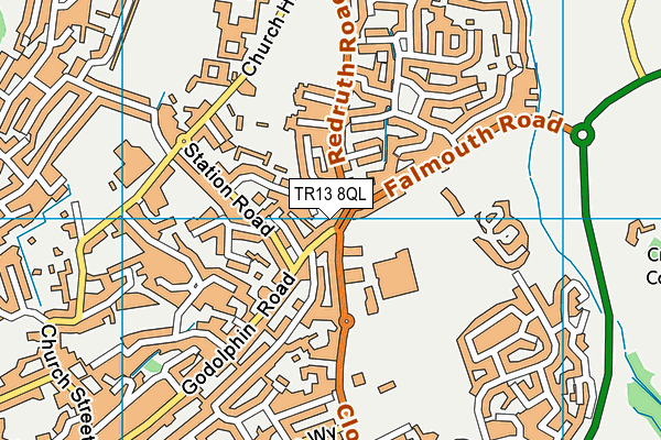 TR13 8QL map - OS VectorMap District (Ordnance Survey)