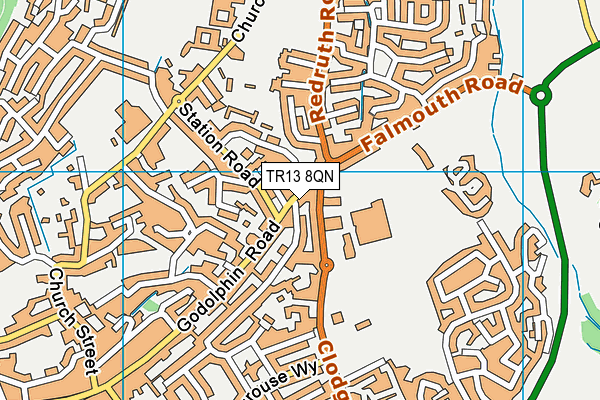 TR13 8QN map - OS VectorMap District (Ordnance Survey)