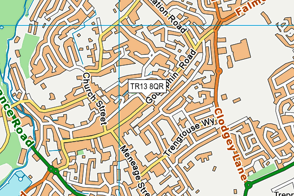 TR13 8QR map - OS VectorMap District (Ordnance Survey)