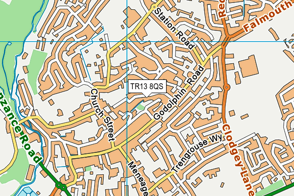 TR13 8QS map - OS VectorMap District (Ordnance Survey)