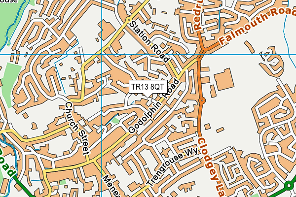 TR13 8QT map - OS VectorMap District (Ordnance Survey)