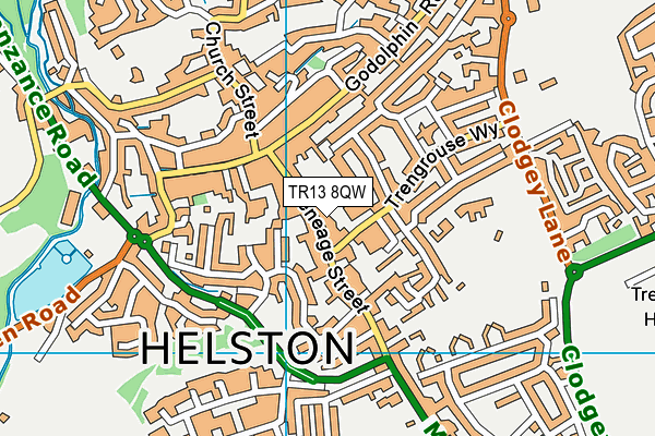 TR13 8QW map - OS VectorMap District (Ordnance Survey)