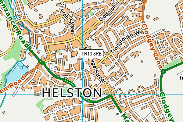 TR13 8RB map - OS VectorMap District (Ordnance Survey)