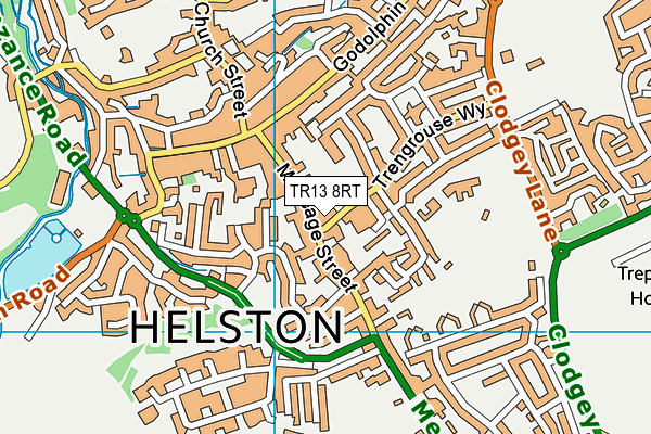 TR13 8RT map - OS VectorMap District (Ordnance Survey)