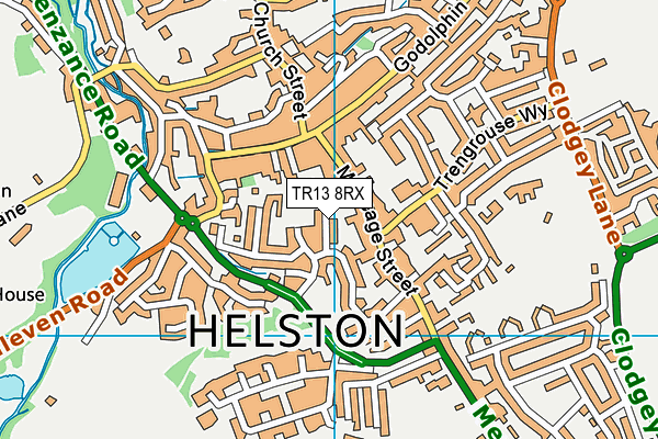 TR13 8RX map - OS VectorMap District (Ordnance Survey)