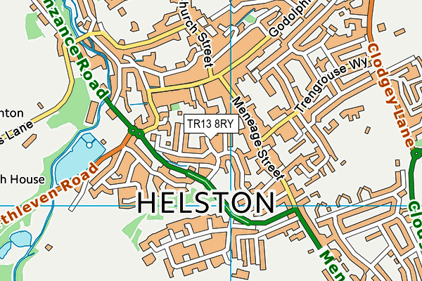 TR13 8RY map - OS VectorMap District (Ordnance Survey)