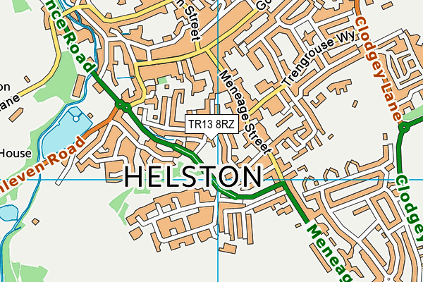 TR13 8RZ map - OS VectorMap District (Ordnance Survey)