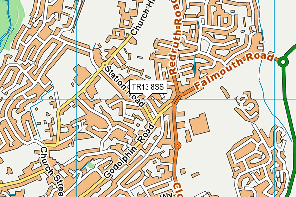 TR13 8SS map - OS VectorMap District (Ordnance Survey)